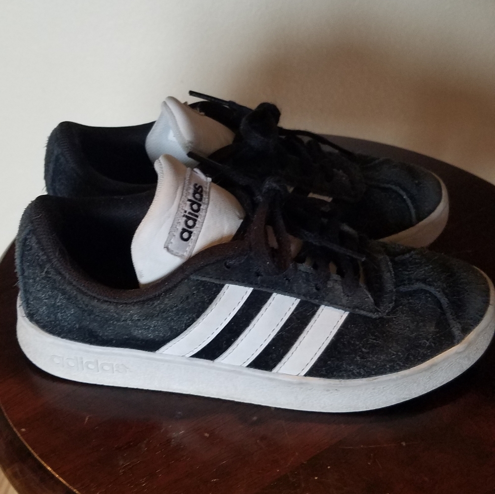 Adidas black suede